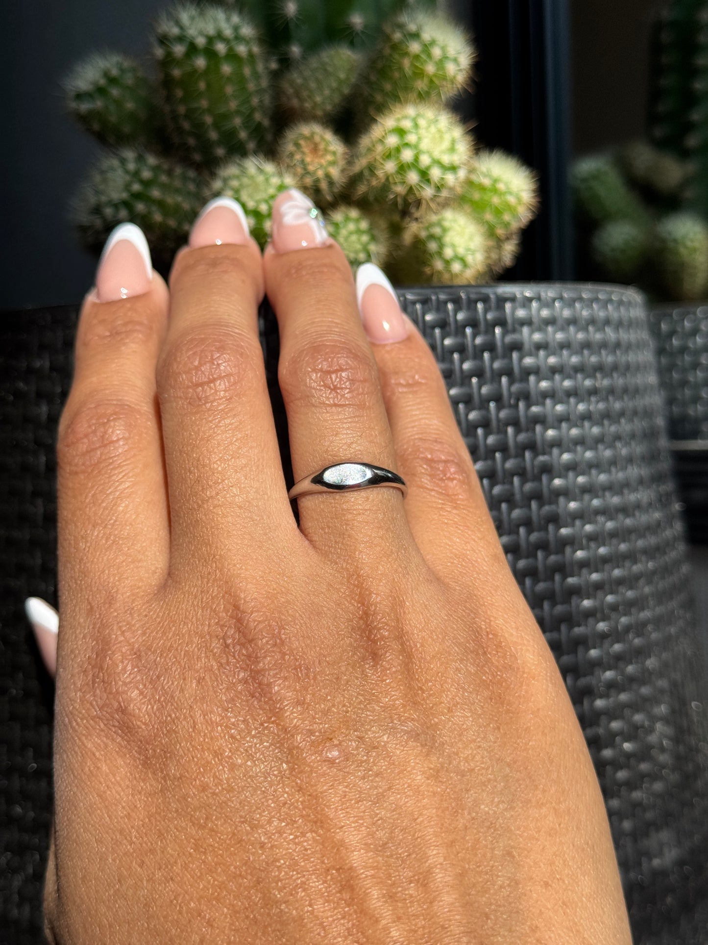 Anillo ovalado Plateado