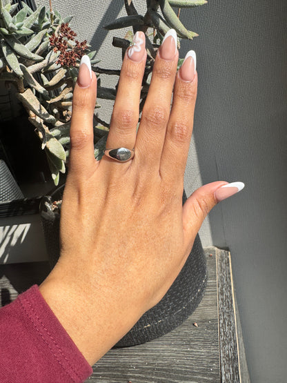 Anillo circular plateado
